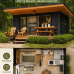 Exemple d'une maison moderne en conteneurs, combinant esthétique et fonctionnalité.