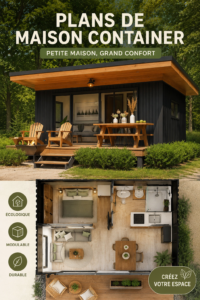 Exemple d'une maison moderne en conteneurs, combinant esthétique et fonctionnalité.