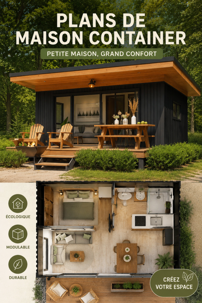 Exemple d'une maison moderne en conteneurs, combinant esthétique et fonctionnalité.