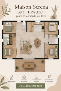 Maison moderne sur-mesure de Maison Serena avec un jardin bien entretenu.