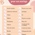 Vue d'ensemble d'une liste de prestataires pour un mariage, avec des éléments clés détaillés