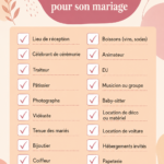 Vue d'ensemble d'une liste de prestataires pour un mariage, avec des éléments clés détaillés