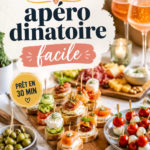 Plateau coloré de recettes apéritives faciles pour un dîner convivial