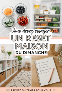 Femme organise son espace de vie pour un dimanche de remise en ordre