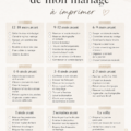 Un modèle de rétroplanning mariage imprimé sur une table de travail
