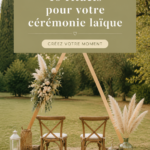 Une cérémonie laïque avec des rituels symboliques et des invités émus.
