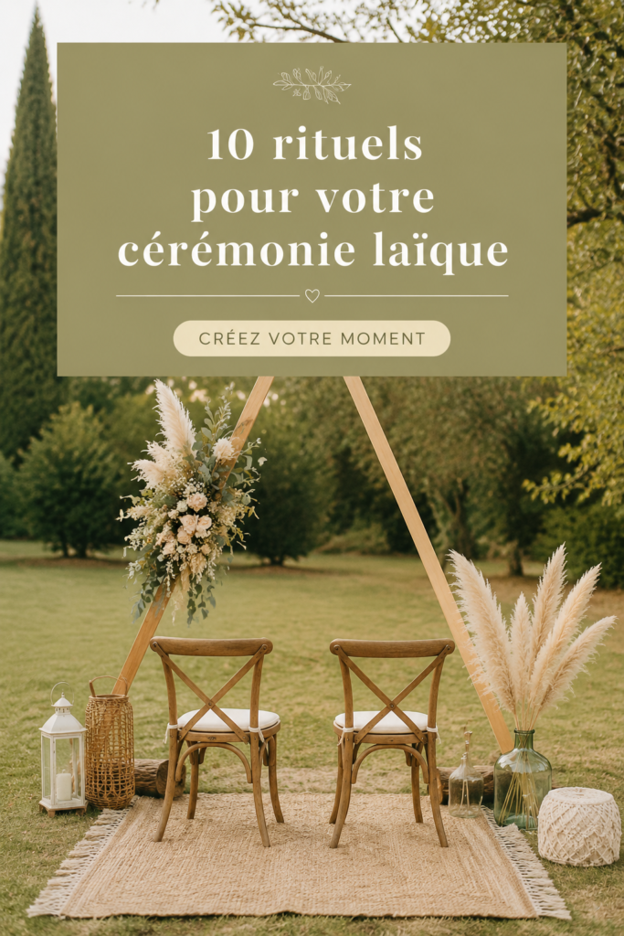 Une cérémonie laïque avec des rituels symboliques et des invités émus.