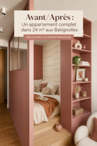 Transformation d'un appartement de 24 m² à Paris, avant et après