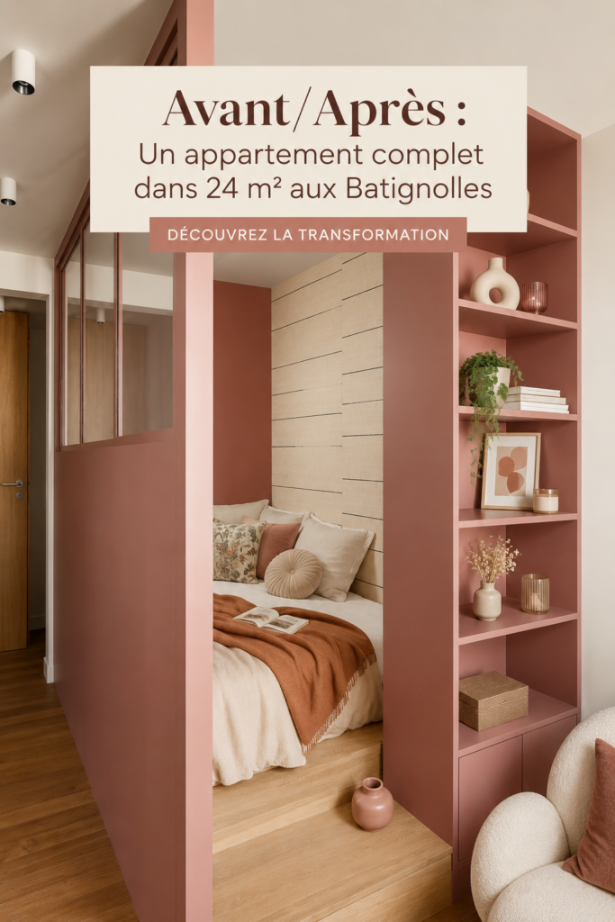 Transformation d'un appartement de 24 m² à Paris, avant et après