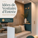 Un vestiaire d'entrée stylé et fonctionnel dans un petit espace résidentiel.