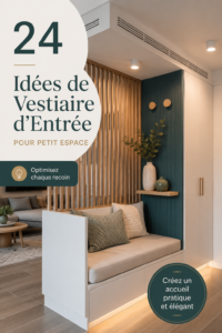 Un vestiaire d'entrée stylé et fonctionnel dans un petit espace résidentiel.