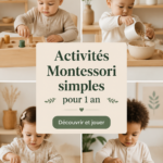 Un enfant de un an s'amuse avec des jeux Montessori à la maison.