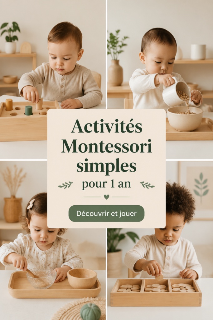 Un enfant de un an s'amuse avec des jeux Montessori à la maison.