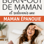 Maman sereine profitant d'un moment de calme après une période de burnout.