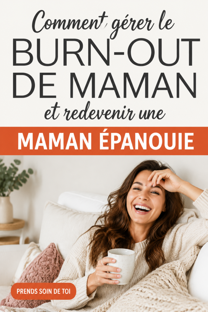 Maman sereine profitant d'un moment de calme après une période de burnout.