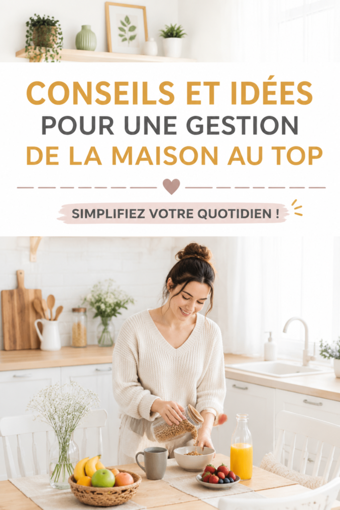 Une femme souriante organise son foyer avec des astuces pratiques