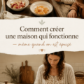 Femme organisant sa cuisine pour un quotidien simplifié, illustration d'une maison fonctionnelle
