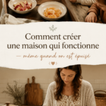 Femme organisant sa cuisine pour un quotidien simplifié, illustration d'une maison fonctionnelle