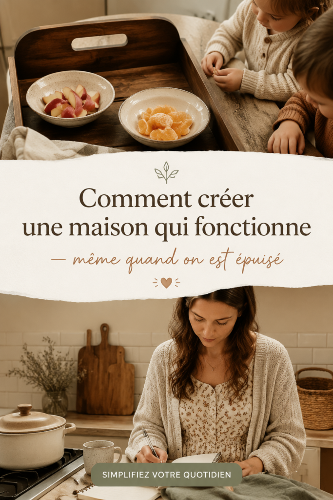 Femme organisant sa cuisine pour un quotidien simplifié, illustration d'une maison fonctionnelle