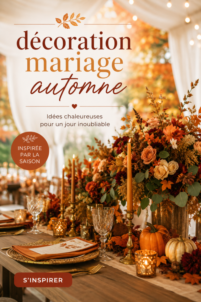 Un décor de mariage romantique en automne avec des fleurs colorées et des accessoires naturels