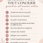 Une maman occupée jonglant entre ses responsabilités familiales et professionnelles, entourée de ses enfants et d'un ordinateur.