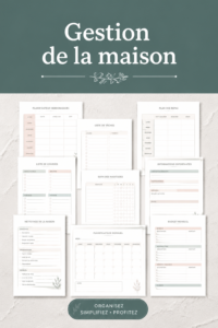 Un bureau organisé avec des imprimables de gestion domestique