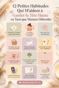 Maman lisant un livre, entourée de tranquillité, représentant des habitudes zen.
