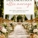 Décoration florale romantique pour allée de mariage avec des chemins de fleurs et des lanternes