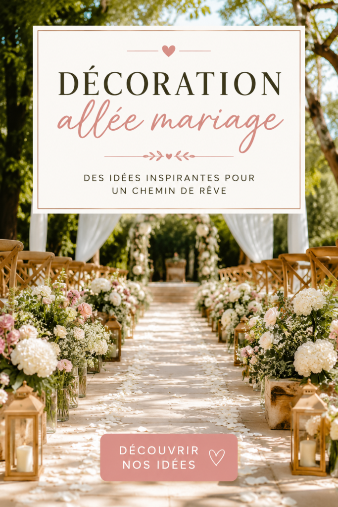 Décoration florale romantique pour allée de mariage avec des chemins de fleurs et des lanternes