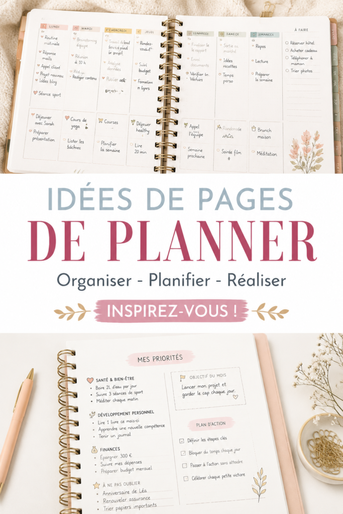 Femme découvrant des idées de pages créatives pour son planner