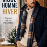 Homme portant une veste stylée et un pull chaud pour l'hiver