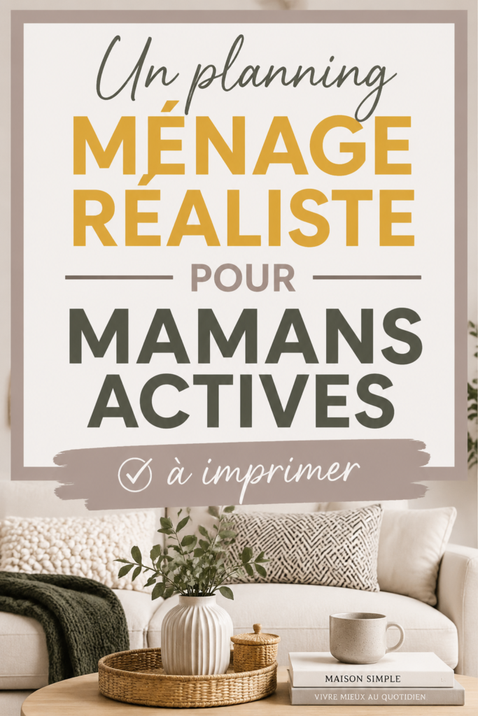 Planning de nettoyage pour mamans actives avec un calendrier sur fond pastel.