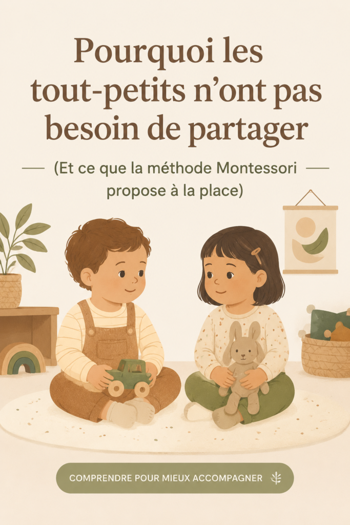 Illustration d'un enfant jouant sans partager, mettant en avant une approche Montessori