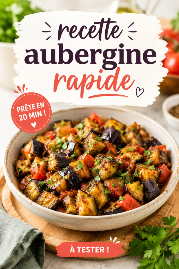 Recette rapide d'aubergine cuisinée dans une poêle avec des épices
