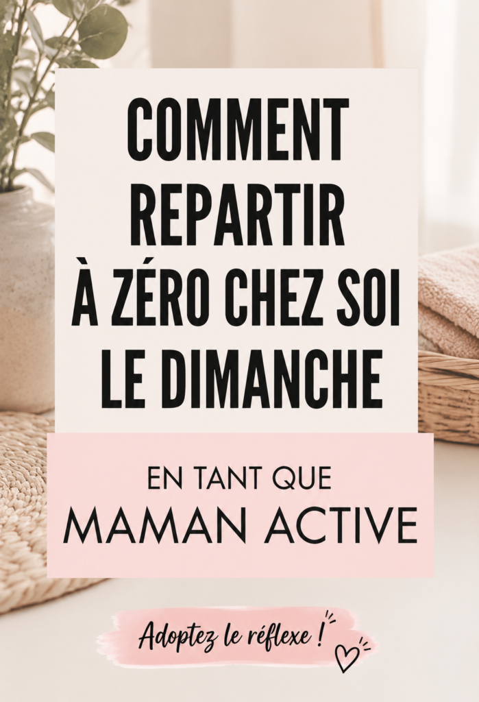 Une maman active organise la maison un dimanche en famille.
