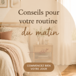 Femme profitant d'une matinée sereine avec une tasse de thé.