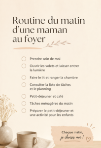 Une maman au foyer dans sa cuisine préparant son petit déjeuner le matin