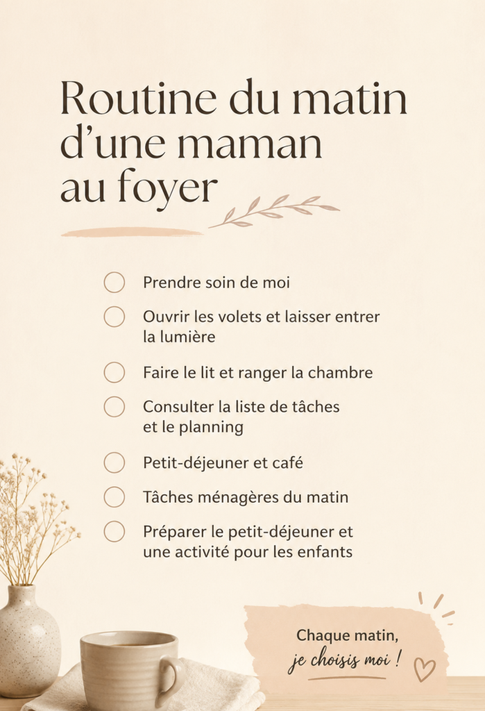 Une maman au foyer dans sa cuisine préparant son petit déjeuner le matin