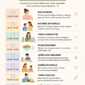 Une maman souriante qui gère ses activités quotidiennes avec succès, illustrant l'importance d'une routine organisée.