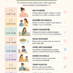 Une maman souriante qui gère ses activités quotidiennes avec succès, illustrant l'importance d'une routine organisée.