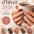 Image d'un set d'ongles manucurés selon les tendances d'hiver 2026.