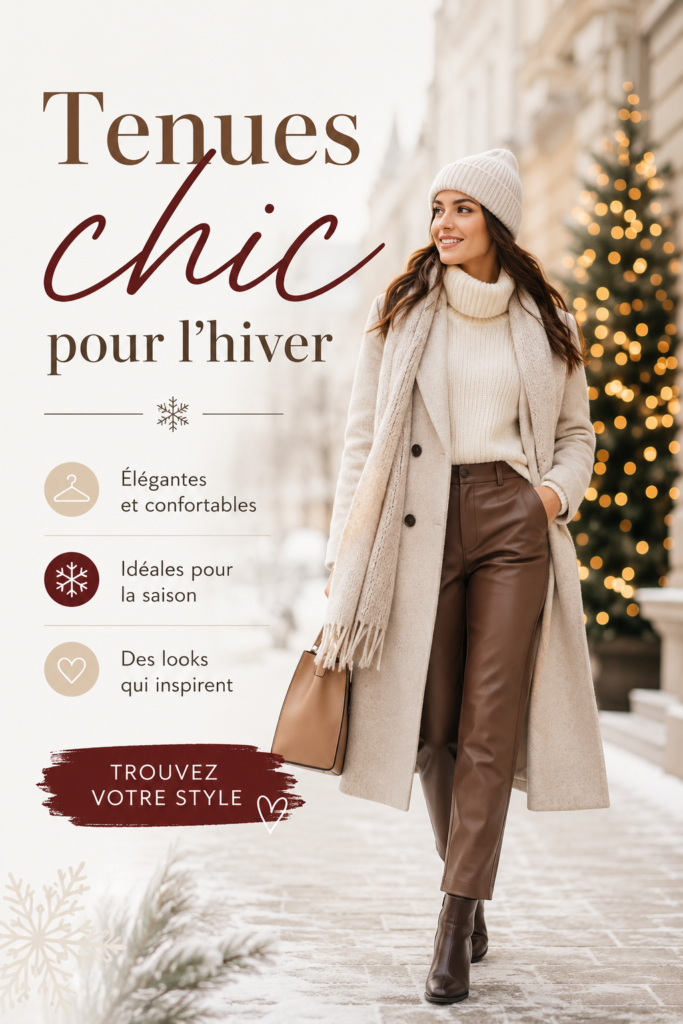 Tenue chic d'hiver avec manteau élégant et écharpe