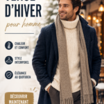 Homme habillé en tenue d'hiver élégante avec manteau et écharpe.