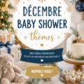Thème de baby shower hivernale avec décorations festives