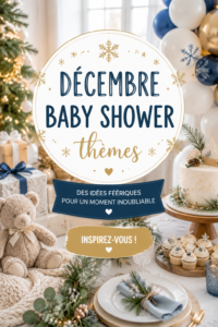 Thème de baby shower hivernale avec décorations festives