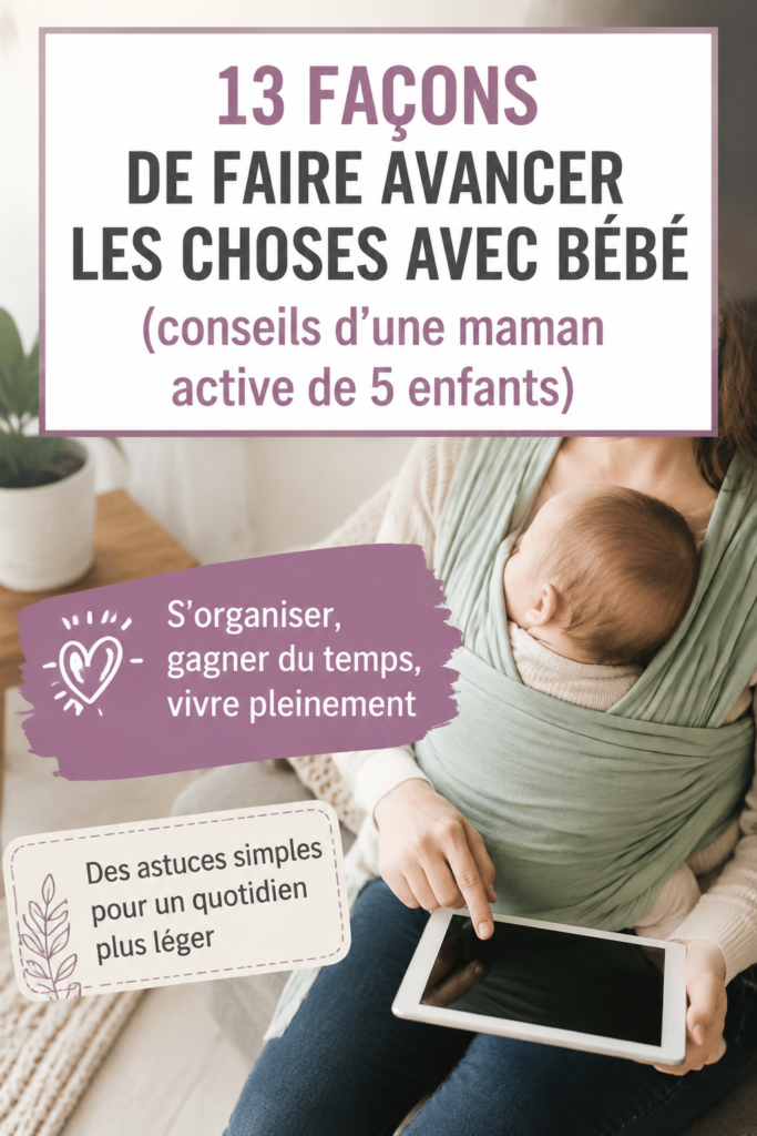 Une maman souriante joue avec son bébé dans un espace de vie ordonné.
