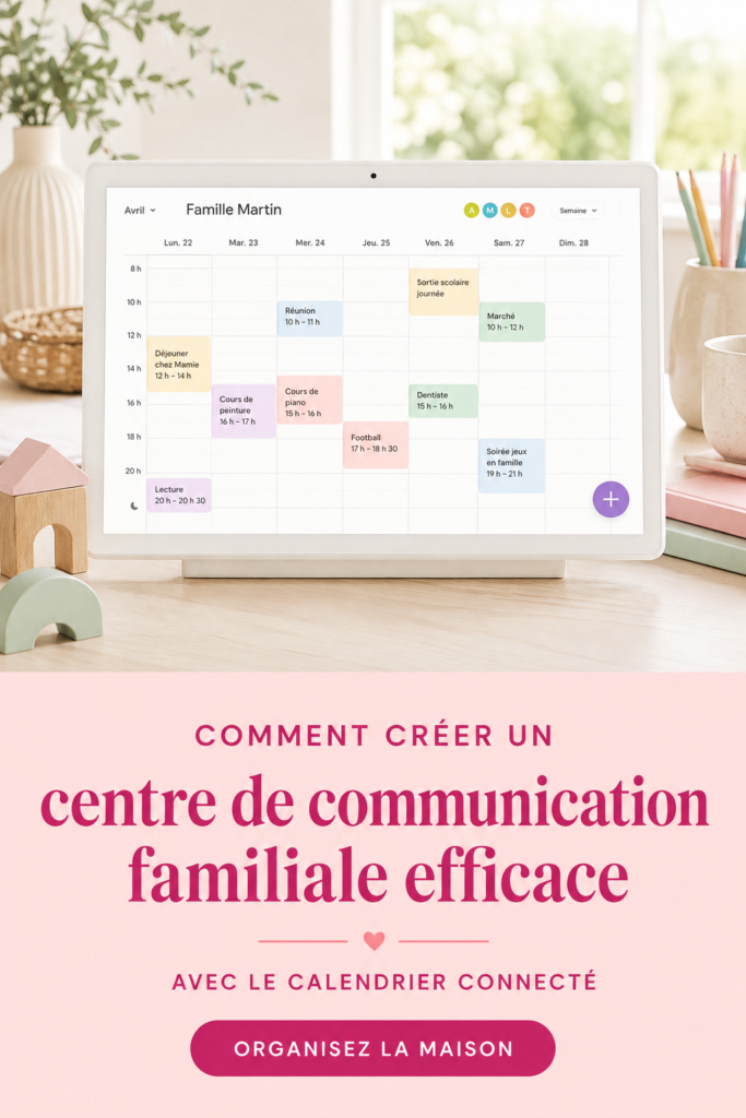 Un espace de communication familial organisé avec un calendrier Skylight