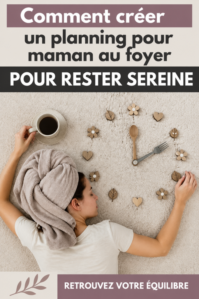 Image d'une maman à la maison organisant son emploi du temps avec ses enfants