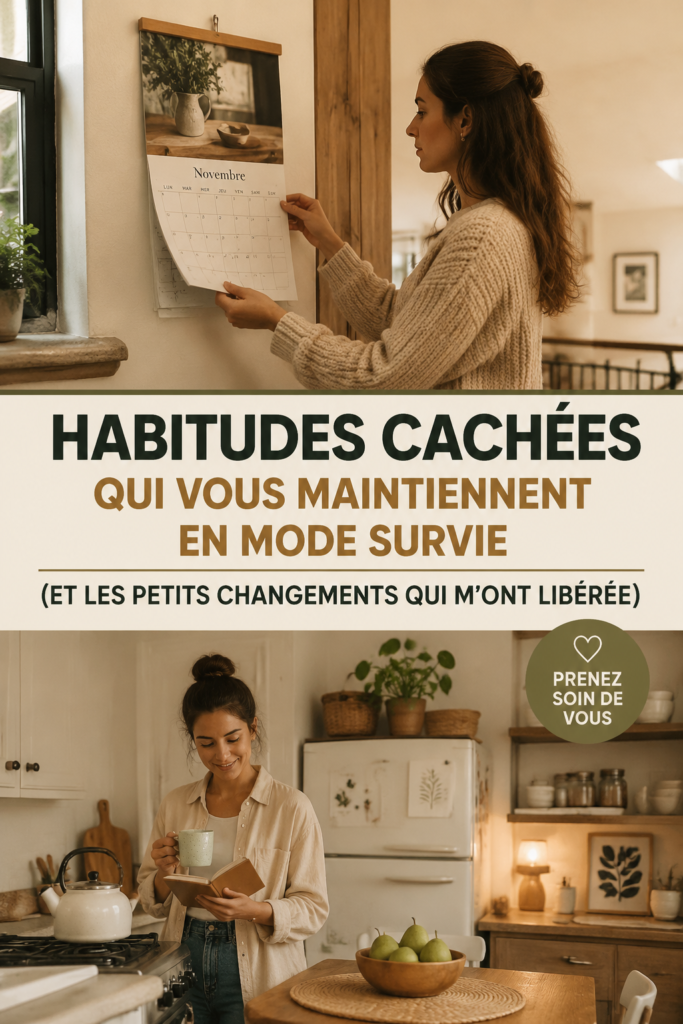 Femme méditant dans un environnement familial serein, symbolisant l'équilibre au quotidien.