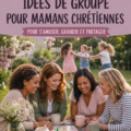 Un groupe de mamans chrétiennes souriantes lors d'une activité ensemble.